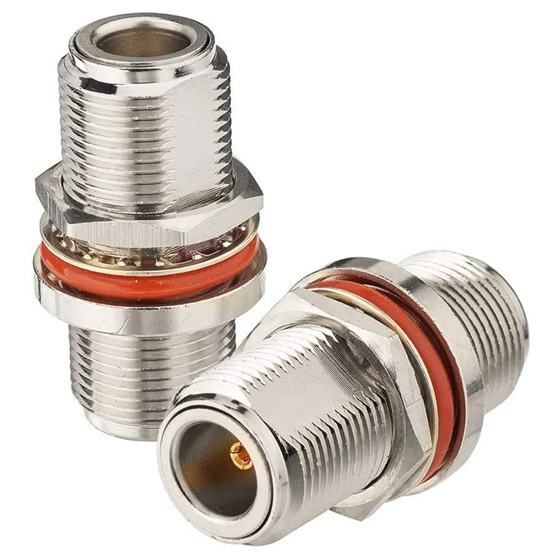 Adattatore N Femmina A N Femmina Montaggio A Paratia Adattatore Connettore Coassiale In Rame Da 50 Ohm (Confezione Da 2) Per Router Cellulare 4G Lte