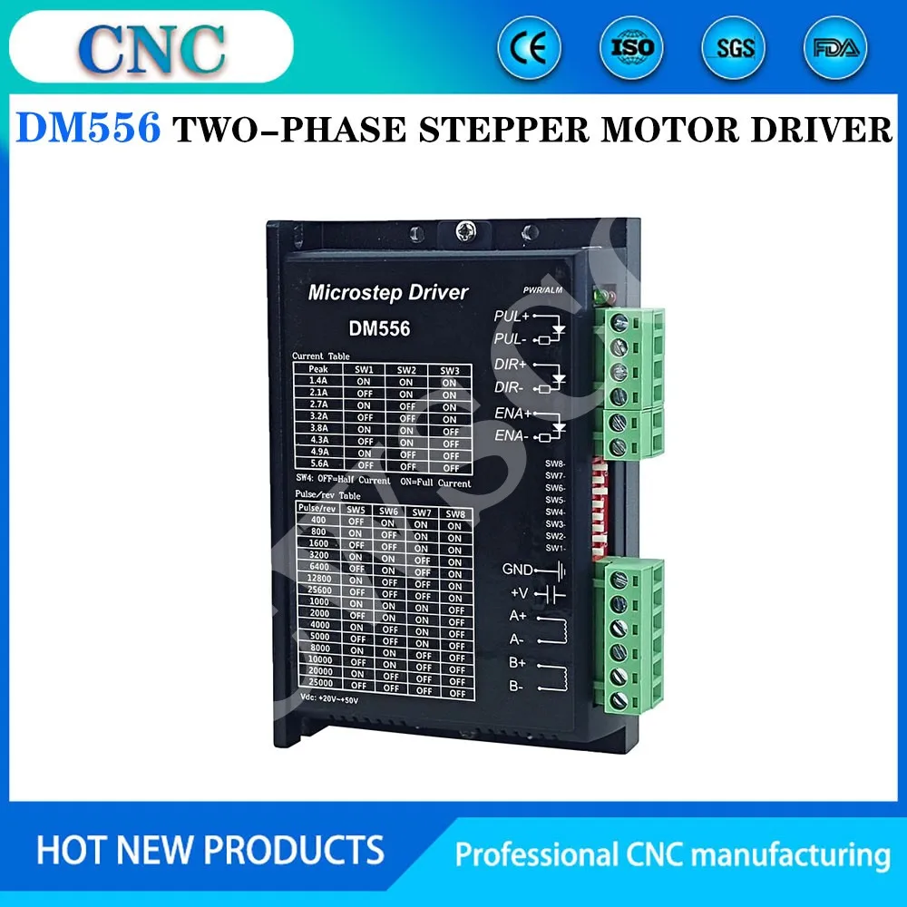 Driver Moteur Pas à Pas Numérique DM556 – 2 Phases, 5.6A – Pour Moteurs 57/86 – Neuf
