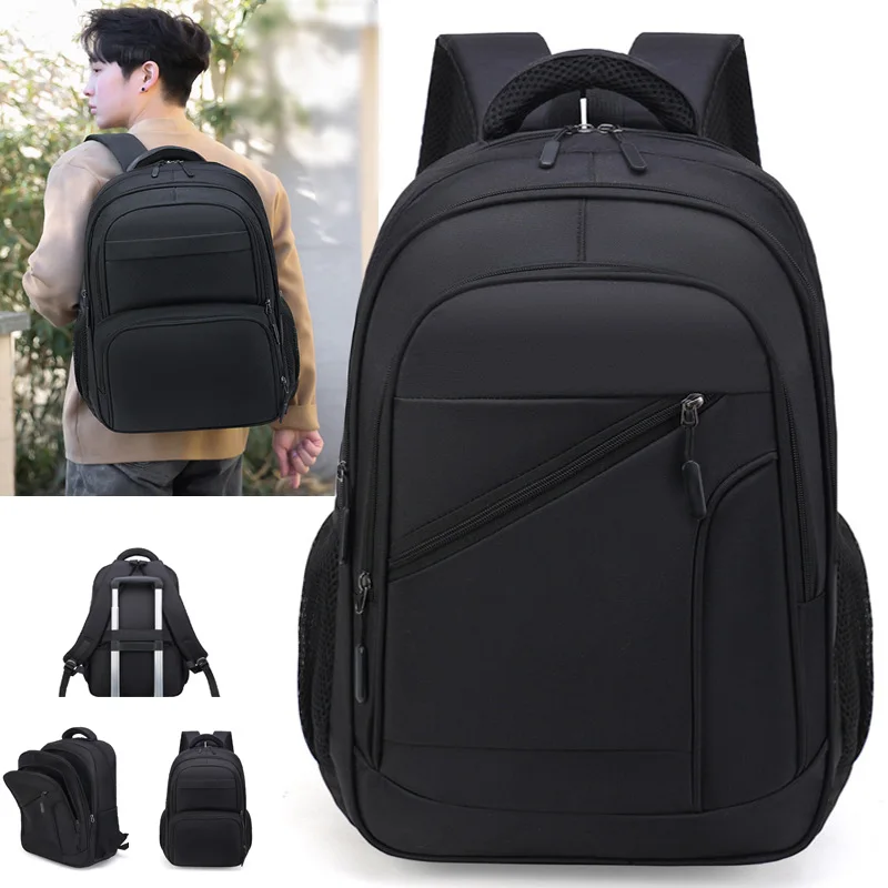 

Men's Backpack Outdoor Waterproof Travel Rucksack Large Capacity Mountaineering Bag College Student Solid Color Schoolbag