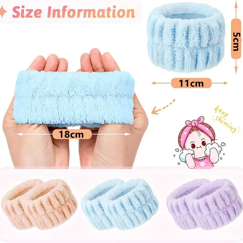 4/2PCS Reusable Wrist Washing Belt Soft Microfiber Towel Wristbands Washing Face Water Absorption Prevent Wetness Wrist Washband