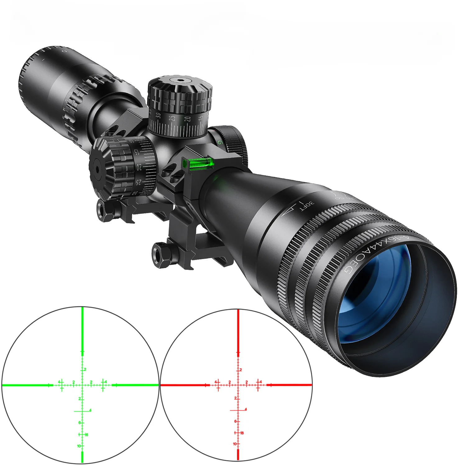4-16x44 AOE Mira telesc&oacute;pica t&aacute;ctica Para Rifle De Cacia Para caza Airsoft Luneta visor iluminado en rojo y verde spotting scope