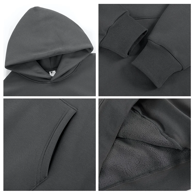wholesale Pullover Printing cotton Unisex plain thick heavy sweatshirt  Hoodie with blank Custom logo men's hoodies& sweatshirts