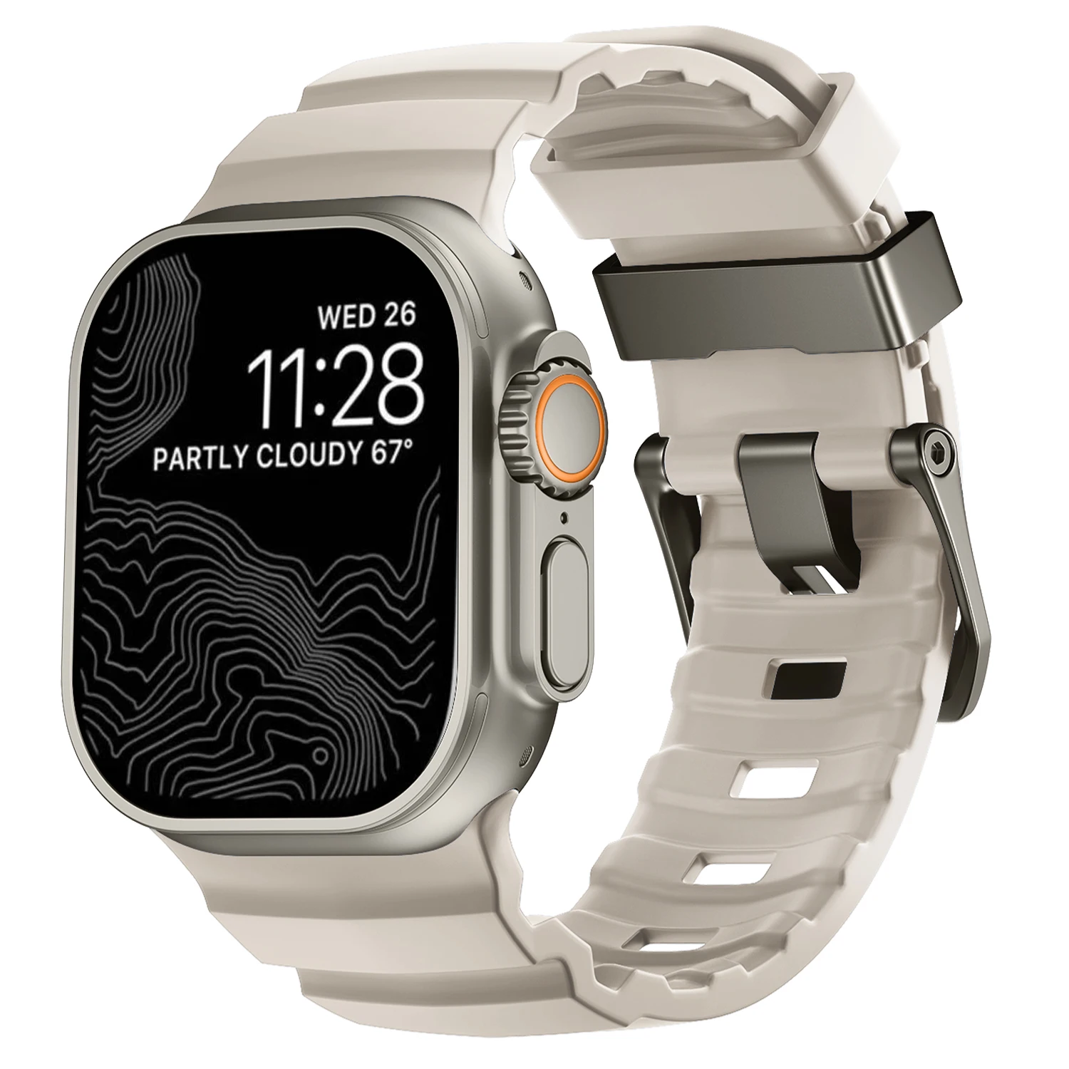 Enhanced Sports Silicone Strap with Titanium Metal Elements