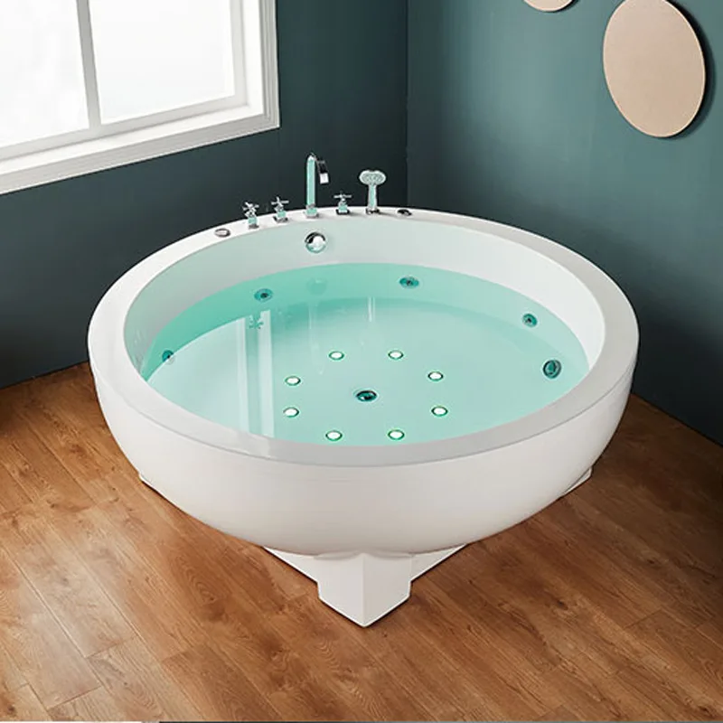 Custom Made Modern High Quality Indoor Red Color Acrylic Bathtub Round Acrylic 3