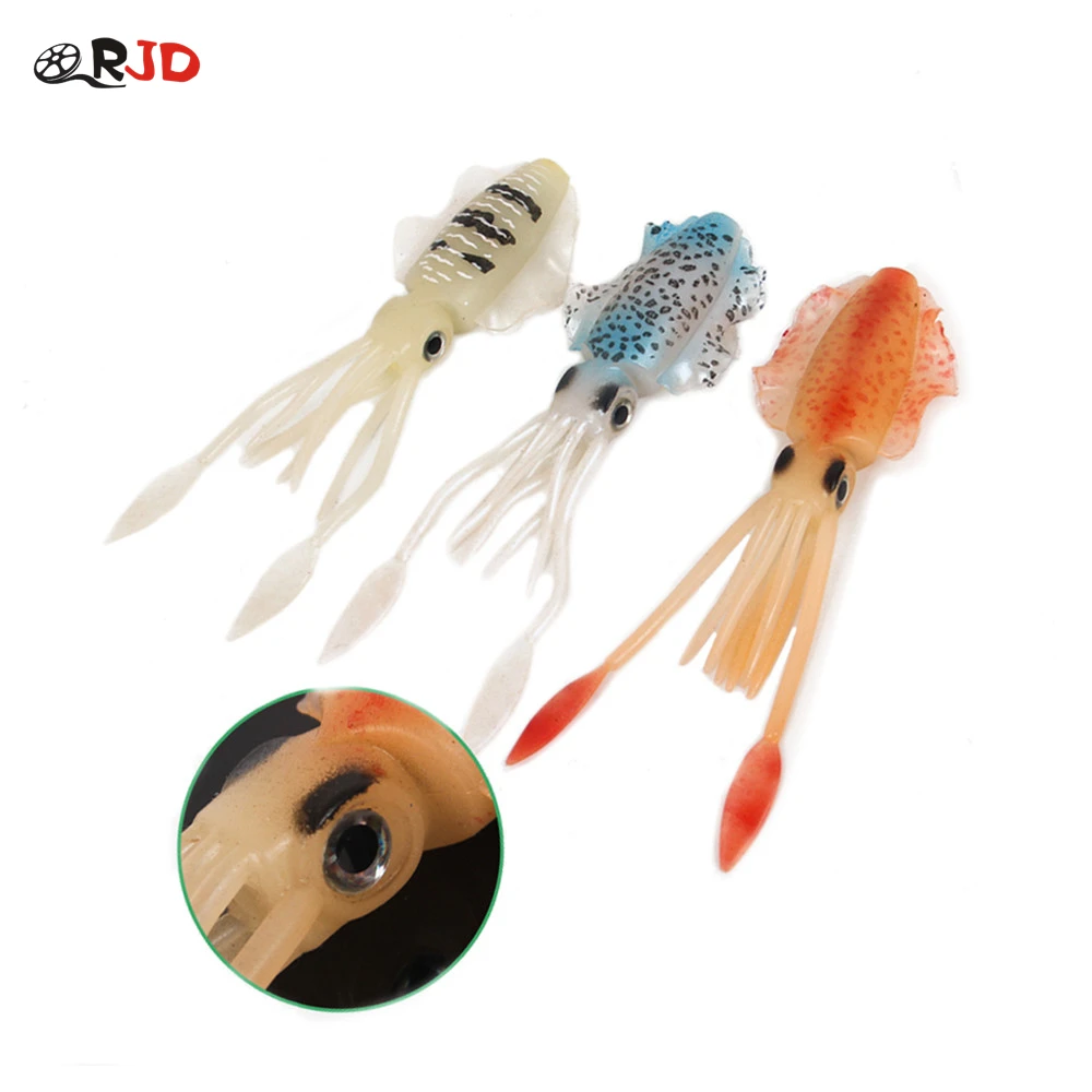ORJD Trolling Lure Soft Squid Lure 7g 15g 20g 60g Luminous UV Squid Jig For Sea Fishing Boat Fishing Wobbler Bait For Snapper
