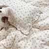 INS Princess Ruffle Edge Gauze 100% Cotton Pillow Case Breathable Duvet Cover Without Filler 3PCS Floral Home Bedding Set 5
