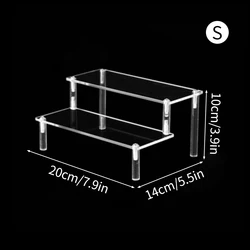 Clear Acrylic Multi-Tier Makeup Organizer Display Stand (B 2 layer 20cm)