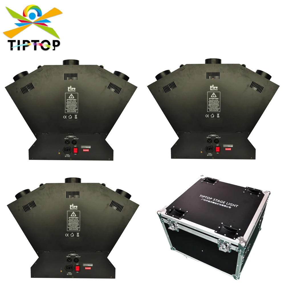 

3IN1 Flight чехол Pack 3 Head DMX бутановый огонь машина сценический эффект Освещение 3PIN XLR Plug 3 держатель бака газа индивидуальное управление
