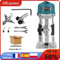 220V 800W Woodworking Electric Trimmer Wood Milling Engraving Slotting Trimming Machine Hand Carving Router EU Plug 6.35mm 1