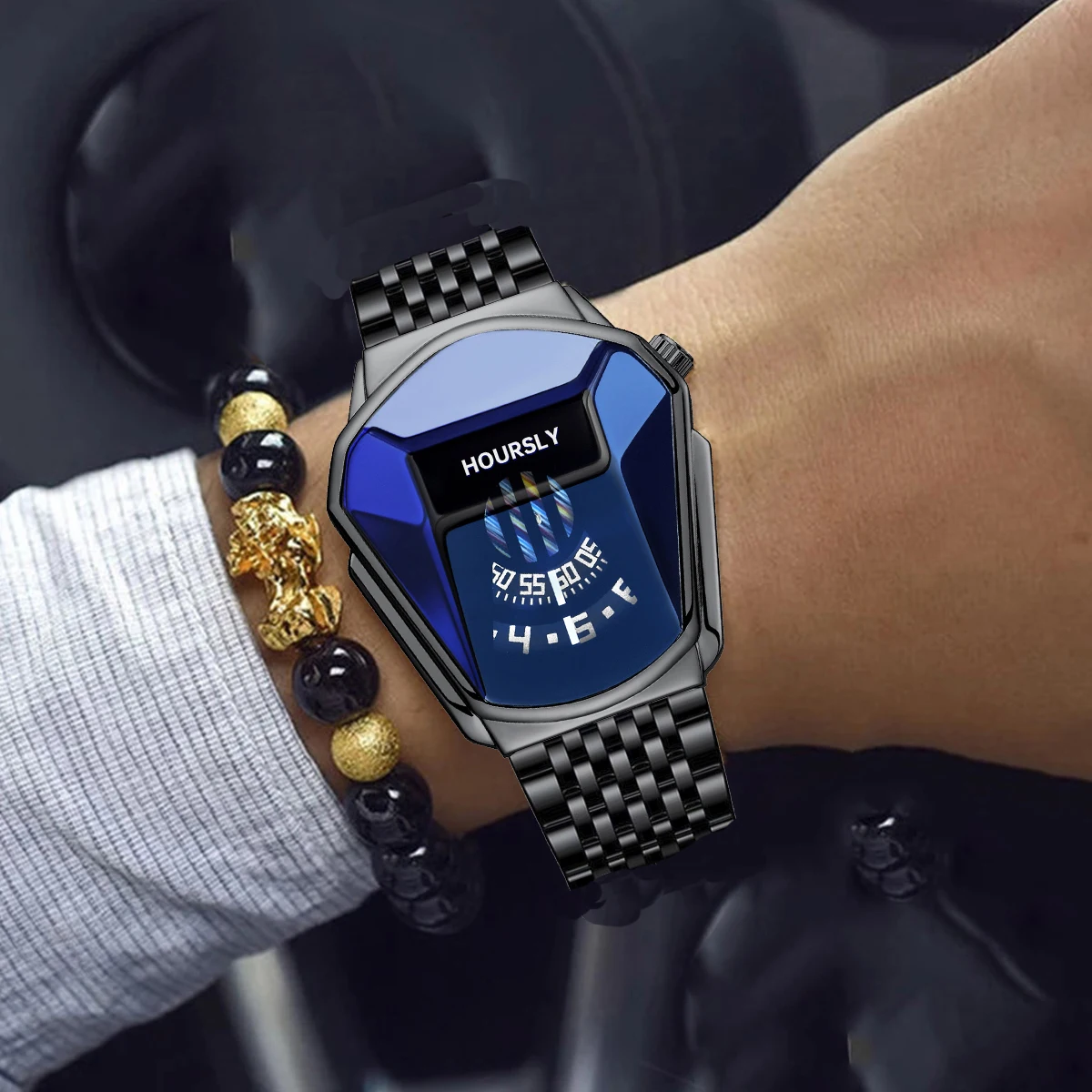 Trendy Men’s Waterproof Motorcycle Quartz Watch 2