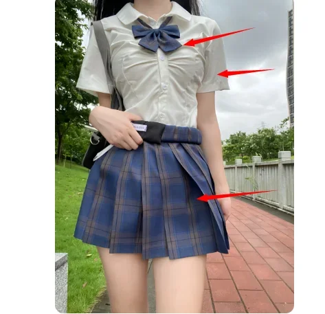 일본 교복 여학생 JK 슈트 허리 조절 셔츠 넥타이 섹시한 여학생 세일러복