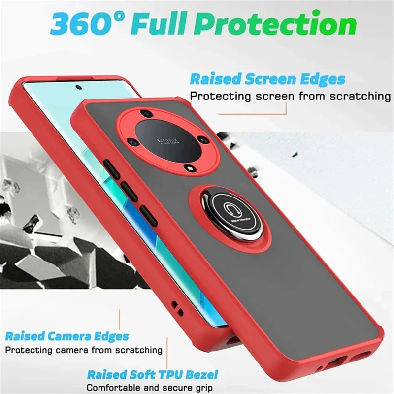 Armor Matte Shockproof Case with Ring Holder Stand