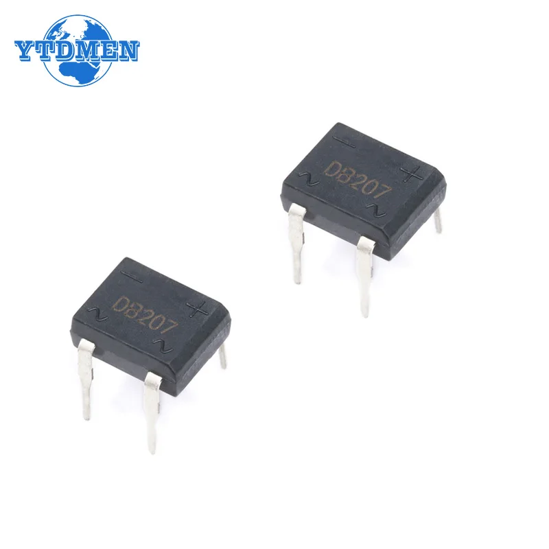 Diode Bridge Rectifier 20PCS DB207 Bridge Rectifier DIP4 1000V 2A DB207S Power Diode Rectifiers Electronic Components IC
