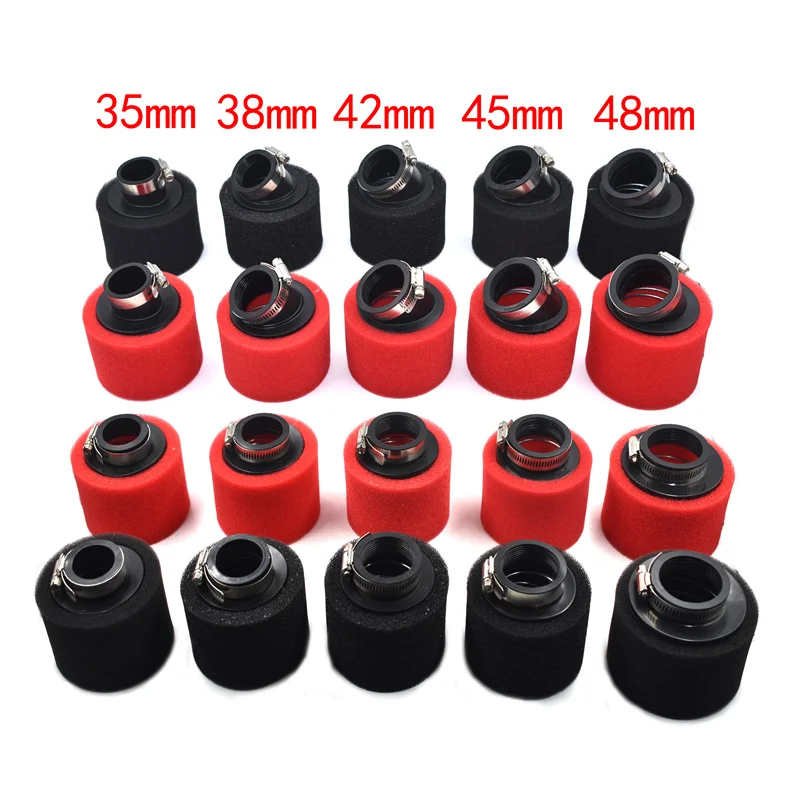 Universal Bend Elbow Neck Foam Air Filter Sponge Cleaner for Motorcycles and Scooters - Red