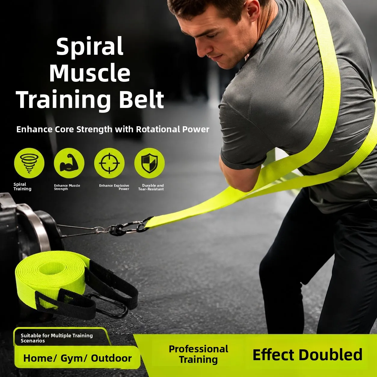 Enhanced Resistance Band for Golf and Muscle Training - Nylon Fascia Spiral Chain Belt