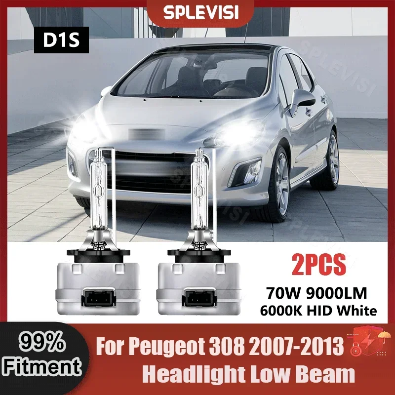 

SPLEVISI 2PCS Car D1S Headlight Xenon Lamp Bulbs 9000LM 70W/Pair For Peugeot 308 2007 2008 2009 2010 2011 2012 2013 Car Lights