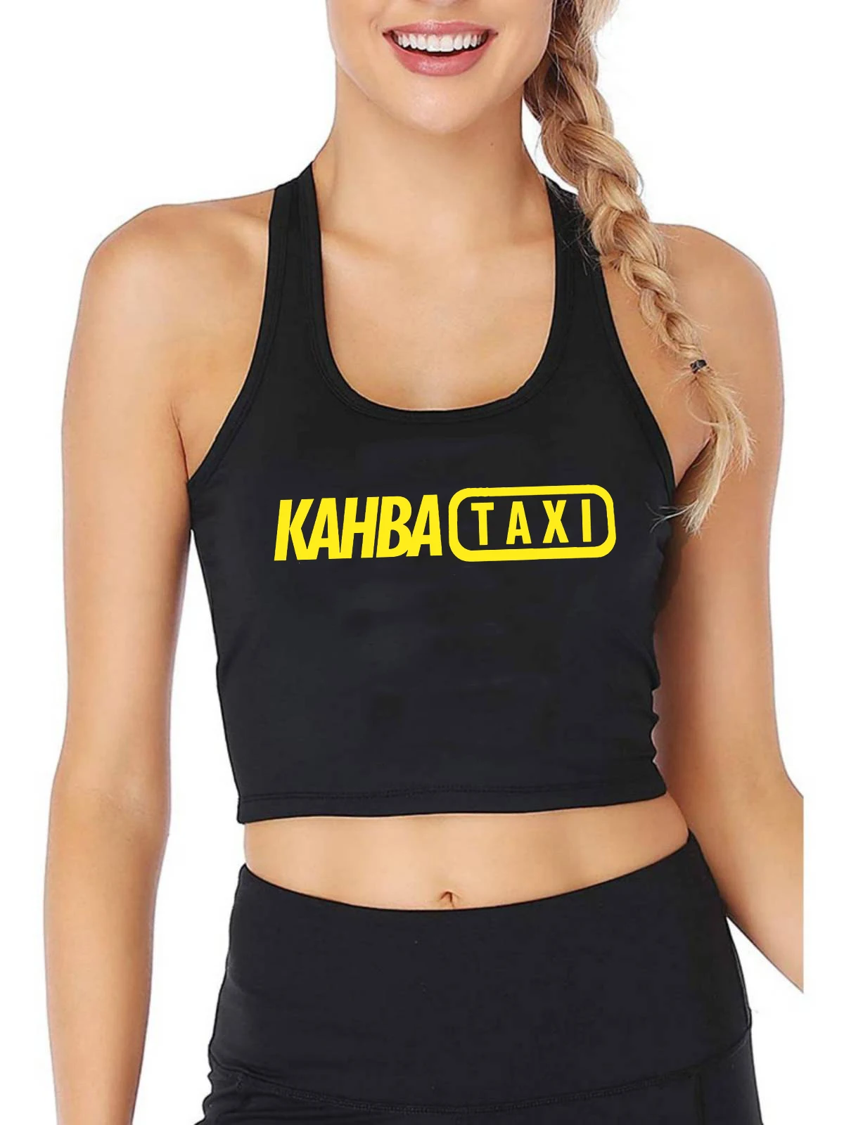 

Kahba Taxi Graphic Sexy Breathable Slim Fit Crop Top Hotwife Humorous Flirting Tank Tops Swinger Fitness Camisole