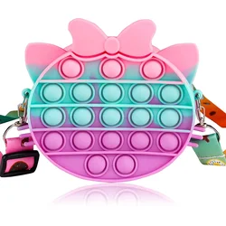 Sac à main pop arc en ciel pour femmes, petit porte monnaie Push Bubble, sac à bandoulière pour filles, sacs à main Fidget Cat, jouets sensoriels pour autisme 