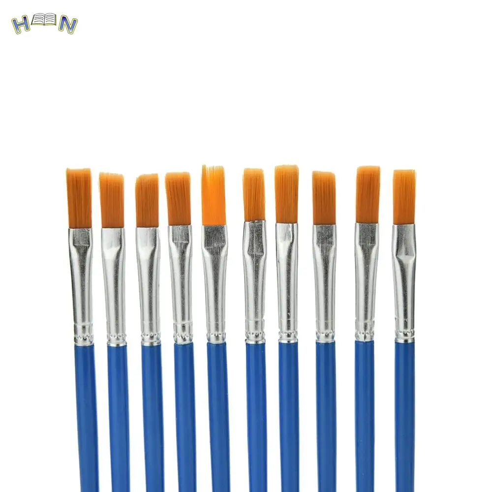 

10Pcs/Set Watercolor Gouache Paint Brushes Round Pointed Tip Nylon Hair Painting Brush Set Art Supplies