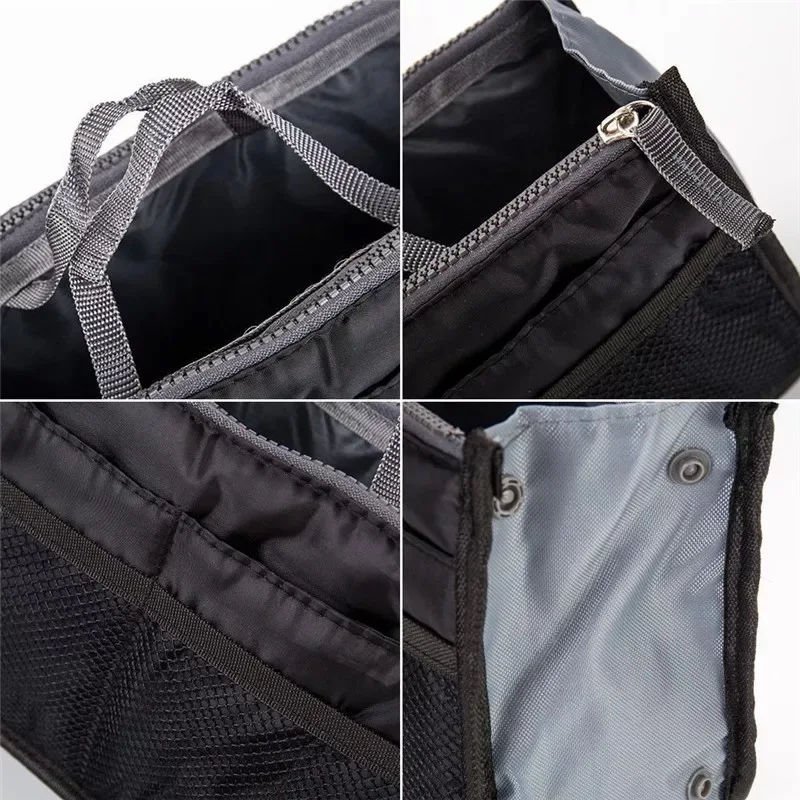 Nylon Cosmetic Bags for Women Tote Insert Double Zipper Makeup Bag Toiletries Storage Bag Girl Outdoors Travel Make Up Organizer,makeup organizer,cosmetic bag,cosmetic storage bag,toiletry bag,makeup bag,cosmetic case,purse organizer insert