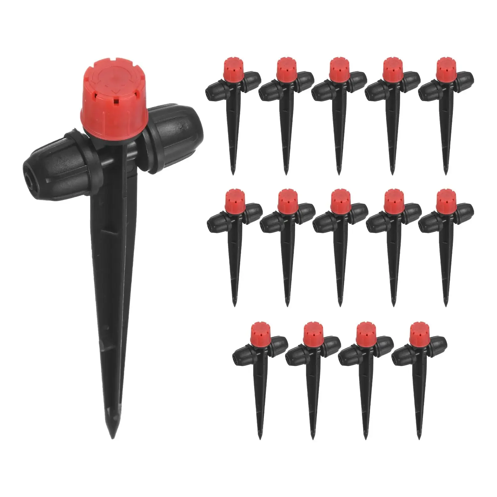 Garden 8-Hole Adjustable Dripper Sprinkler 0-80L/H 133mm Support Watering Nozzle Double Lock for 1/4" Hose Irrigation Pot Plants