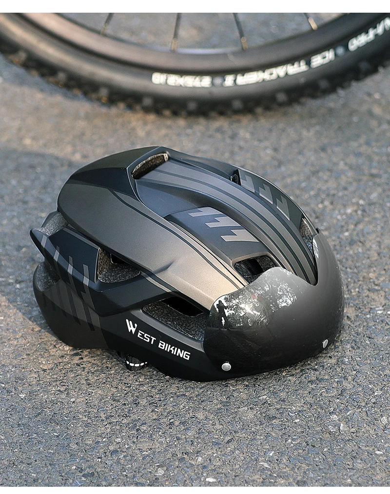 WEST BIKING Fahrradhelm 57-62cm Verstellbare Magnetische Brille Integrierter Fahrradsicherheitshelm Herren Fahrradhelm Radfahrer-Kopfbedeckung – Detail 13