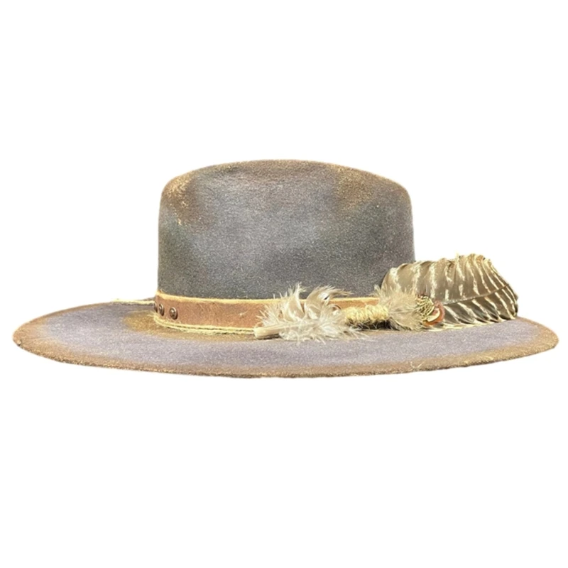 

Vintage Wide Brim Magician Hat Casual Top Hat Gift Old-fashioned for Father