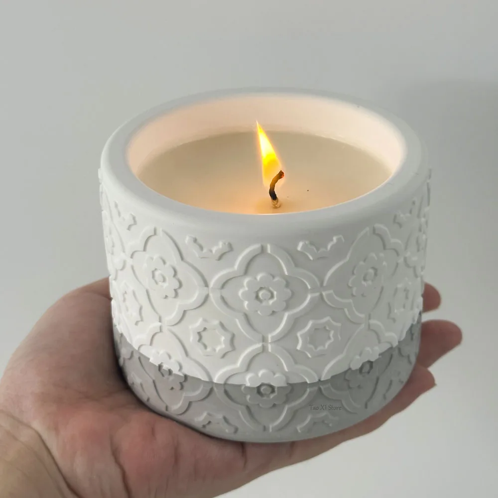 Concrete Flower Pot Silicone Mold DIY Handmade Cylinder Plaster Cement Storage Box Molds Resin Candle Jar Making Home Decor silicone mold