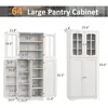 64" Tall Kitchen Pantry Storage Cabinet, Pantry Cabinet with Doors and Shelves, Modern Food Pantry Cabinet Cupboard, Storage Cab 2