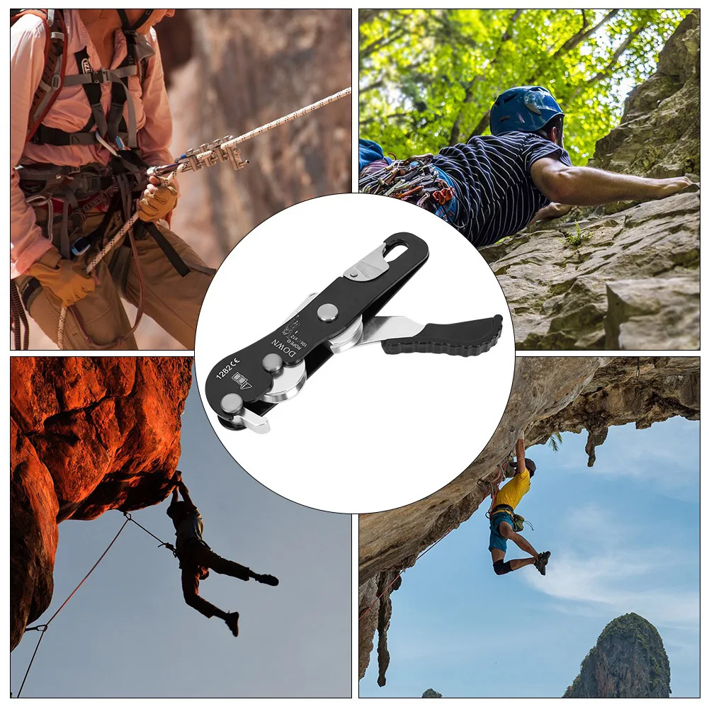 Description Picture 2 of itemClimbing Descender Self braking Stop Rope Clamp Grab Rescue Climb Accessories