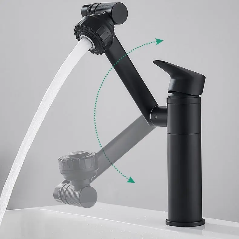 

2023 New Style Black brass basin faucet Water Tap Multifunctional 360 Degree modern Bathroom Faucet
