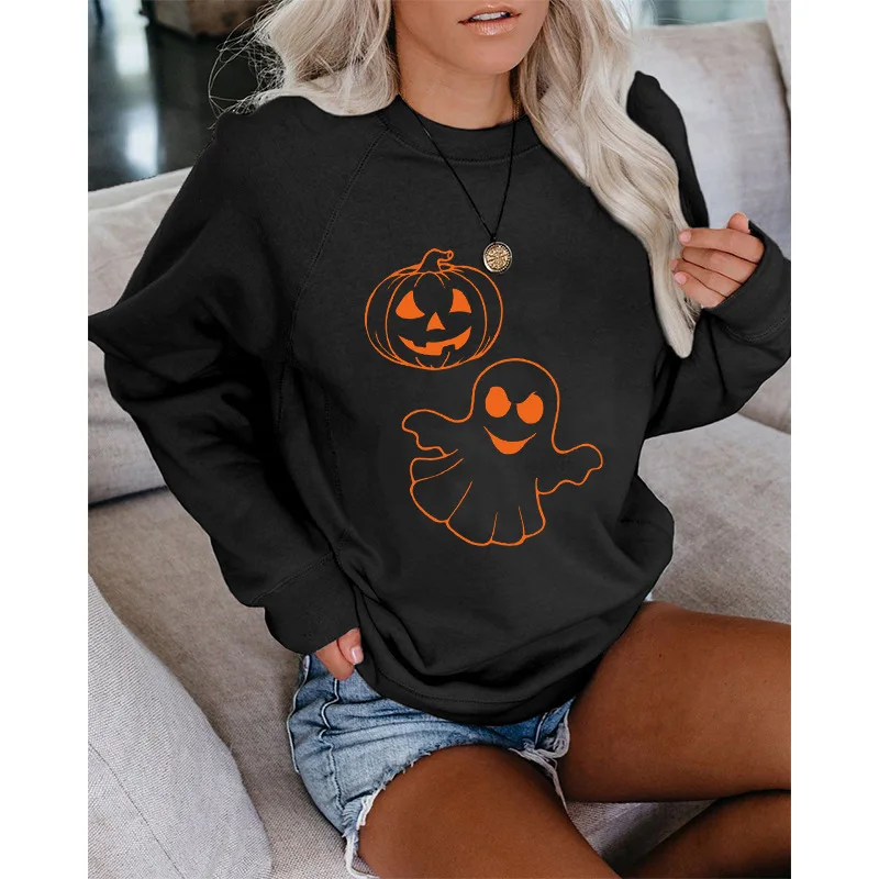 

YRYT 2023 Autumn and Winter New Men's and Women's Tops Halloween Pumpkin Ghost Print Hoodie Trend Sports Hoodie