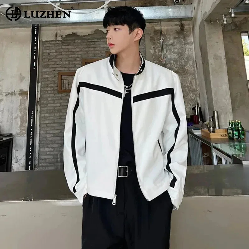 

LUZHEN Korean Stylish Color Contrast Splicing Design Casual Jackets Spring New Men's Trendy Original Versatile Outerwear LZ2907