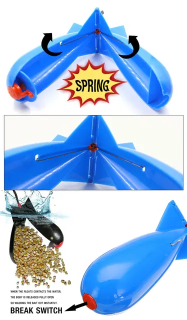 New Fishing Spomb Rocket Shape Spod Fishing Feeder Float Bait