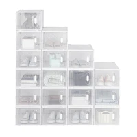 8/12/18 PCS Shoe box Storage Transparent Foldable Plastic Shoe Cabinet 2