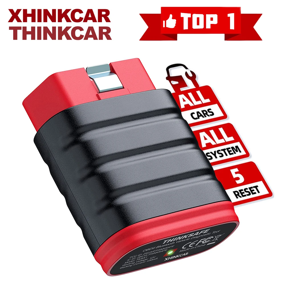 Thinkcar-Scanner Thinksafe OBD2 Bluetooth, lecteur de code, tout système de voiture, 5 Cristal, OBD 2, outils de diagnostic automatique, PK Thinkdiag