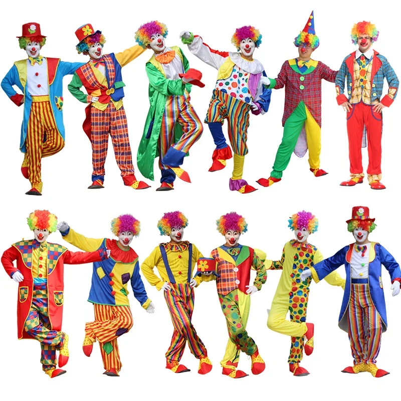

Adult Men Funny Circus Clown Hat Costume Women Naughty Joker Fancy Cosplay Carnival Dress Up No Wig Mask