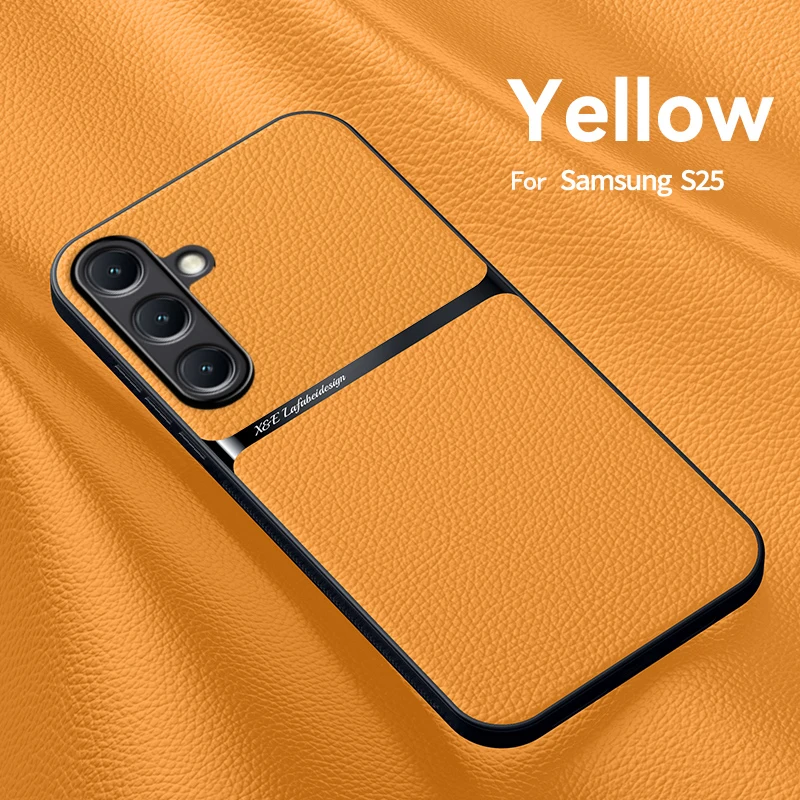 Premium Magnetic Black Leather Phone Case with Car Holder Attachment
