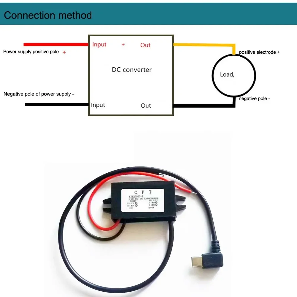 Convertitore DC-DC 12V/24V A 5V 3A Con Cavi: Adattatore Step-Down Auto Per USB, Efficienza >95% - 2