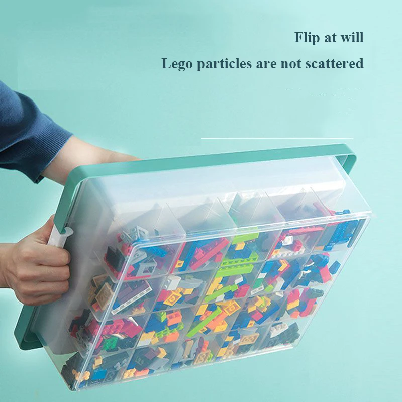 Stackable Kids Building Blocks Storage Box Transparent Children's