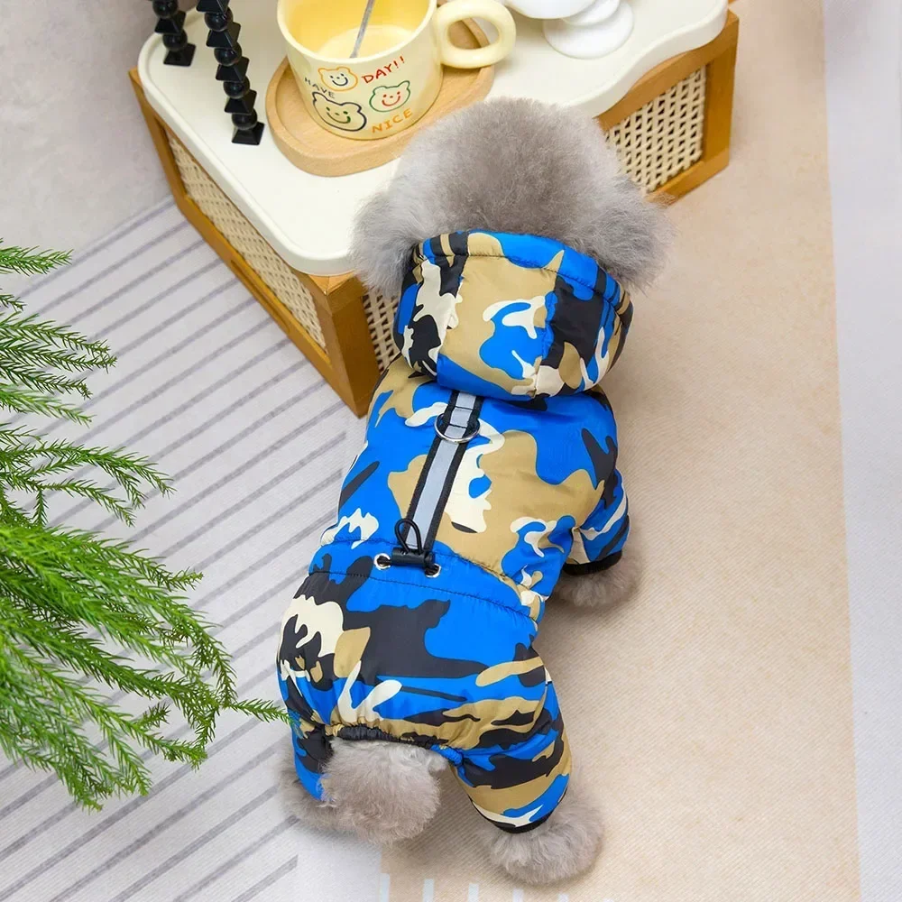Camouflage Pet Snowsuit Puppy Down Coat Cotton Jacket Waterproof Warm Dog Jumpsuit Winter Pet Clothes for Small Dogs Cat Outfit