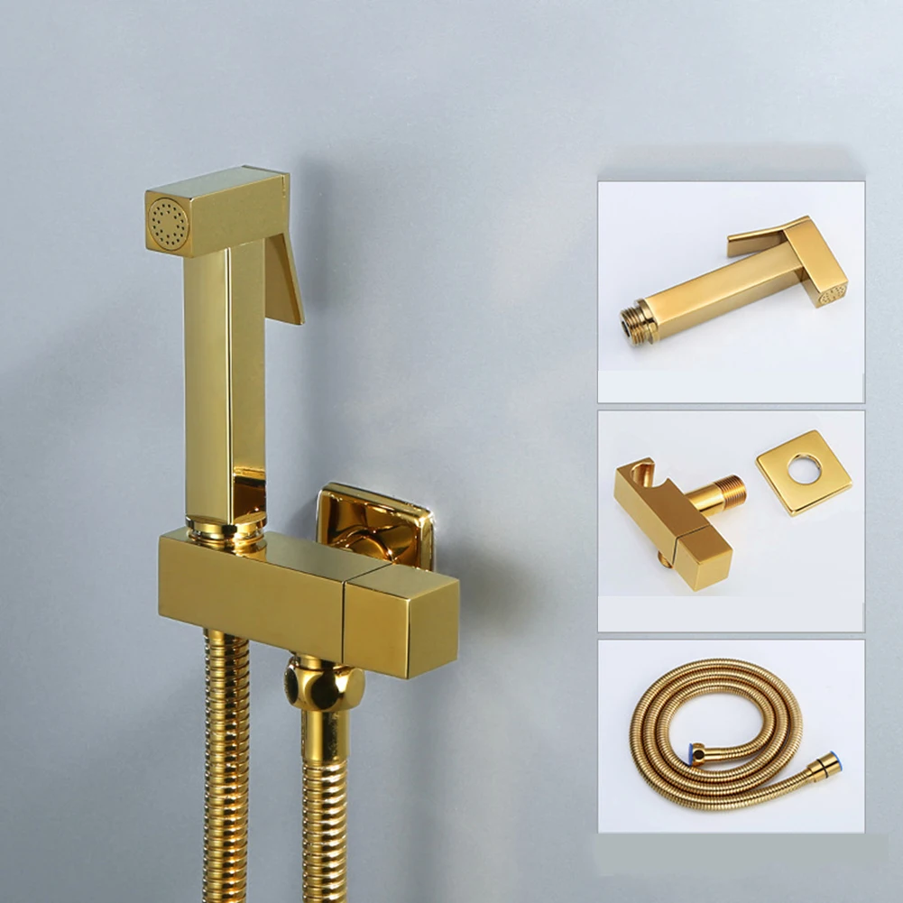 

Bidet Attachments Faucet Set Toilet Bidet Bidet Faucet Gold Handheld Hygienic Shower Sprayer Stainless Steel Toilet Clean