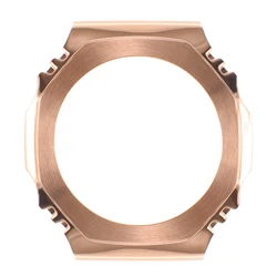 Sleek Stainless Steel Bezel Case in Metal Finish (Rose Gold)