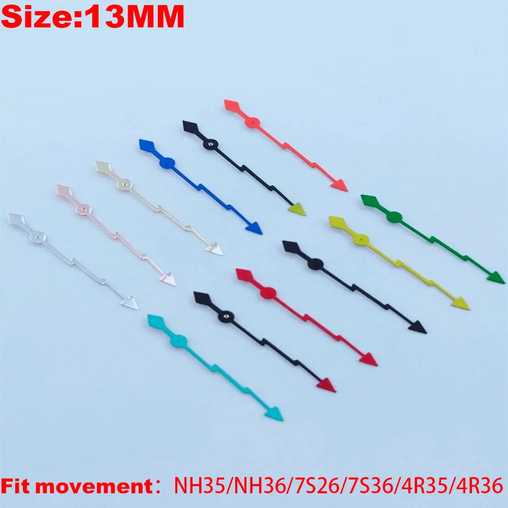 Multi-Color Luminous 13mm Watch Second Hand in Red, Yellow, Purple, and Blue