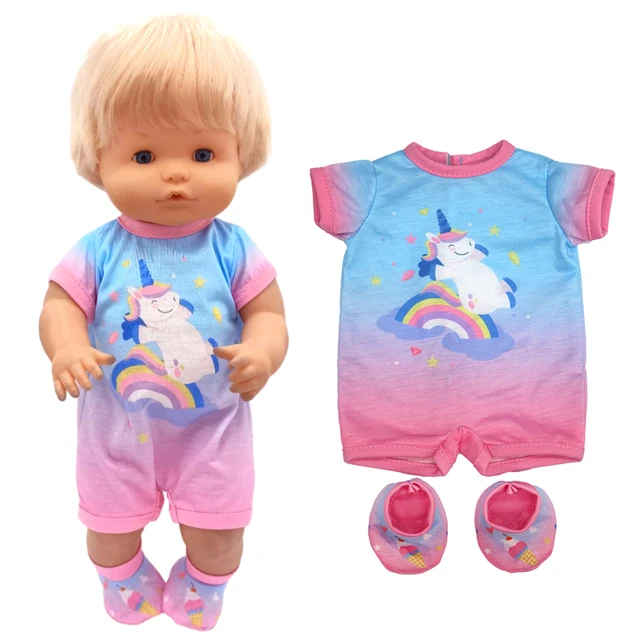 ZWOOS Ropa Para Muñecas De 35-43 Cm, 2 Conjuntos Estilo Unicornio, Compatible Con Baby Born Y Baby Annabell, Regalo Ideal Para Niños