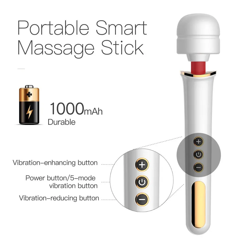Female Masturbator 10 Speeds Powerful Dildo Vibrator Av Massager Wand G Spot Clitoris Stimulator Nipple Teasing Adult Sex Toys 1