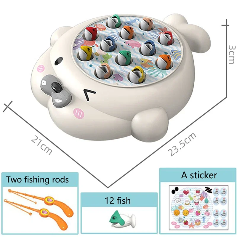 Montessori Magnetic Fishing Toys Set Parent-Child Interaction Educational Magnetic Fishing Game Children Gifts 2 Fishing Rods 6