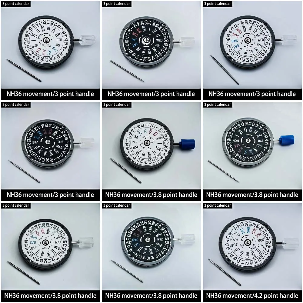 

New original fully automatic NH36 mechanical movement NH36A double calendar movement replaces 4R36/7S36