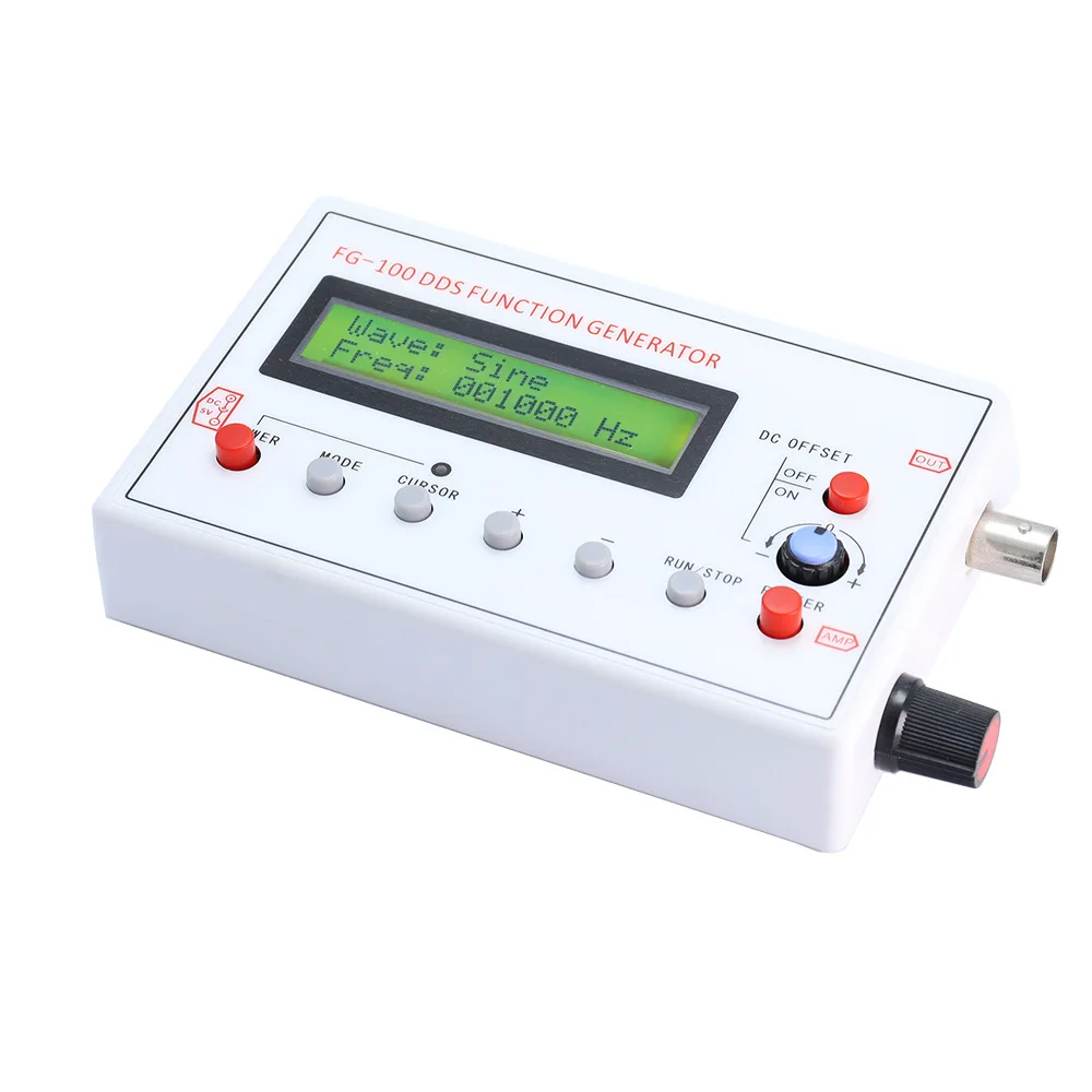 FG-100 DDS Function Signal Generator Frequency Counter 1Hz-500KHz Signal Source Module Sine+Square+Triangle+Sawtooth Waveform