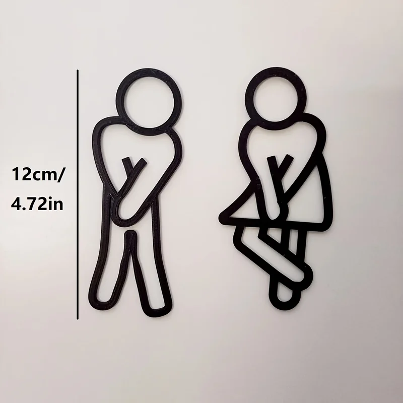 Funny Bathroom Signs Women Creative 2D Flat Restroom Door Decor Restaurant...